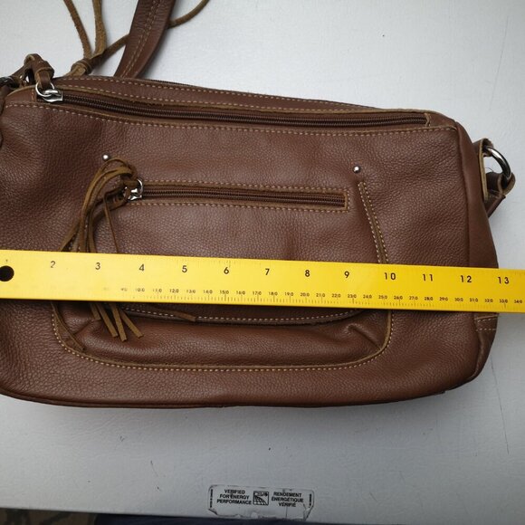 Stone Mountain Ladies Dark Brown Genuine Leather Wide Strap Crossbody / Shoulder - Picture 12 of 14